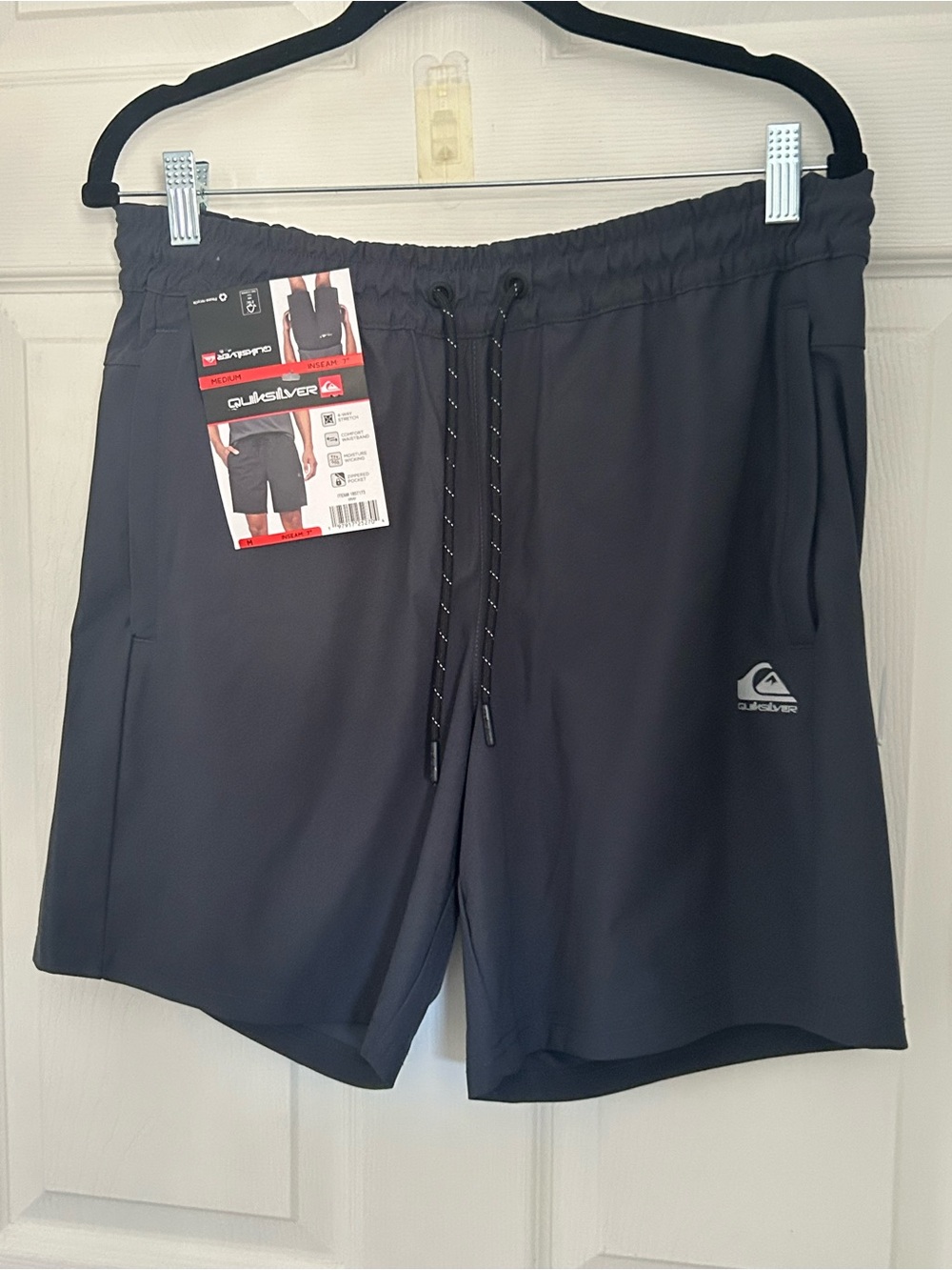 Quiksilver Men's Dark Gray Athletic Drawstring Shorts